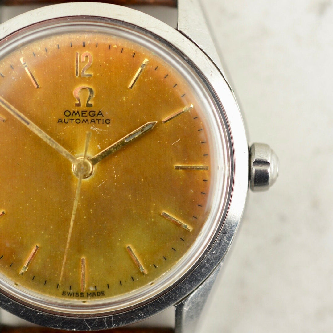 C1954 ヴィンテージ オメガ シーマスター デラックス 自動式 トロピカル 腕時計 型番2802 スチール製