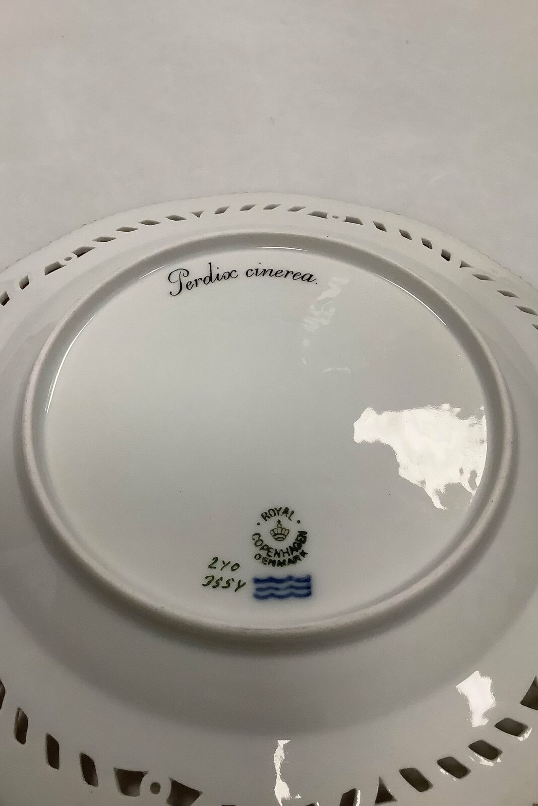 Royal Copenhagen Flora Danica Hunting Breakfast plate No 20/3554 with openwork