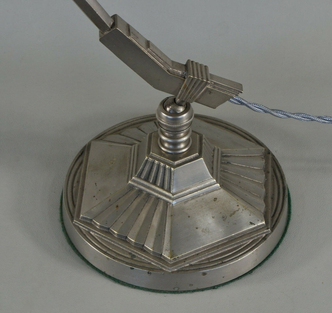 MONIX : French art deco piano lamp in nickeled bronze 1930 ... table lamp France