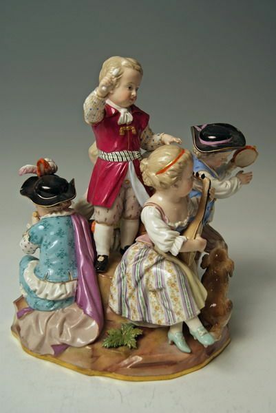 Meissen 音楽家 フィギュリン マイセン人形（フィギュリン）音楽を奏でる子供たち、1860年頃