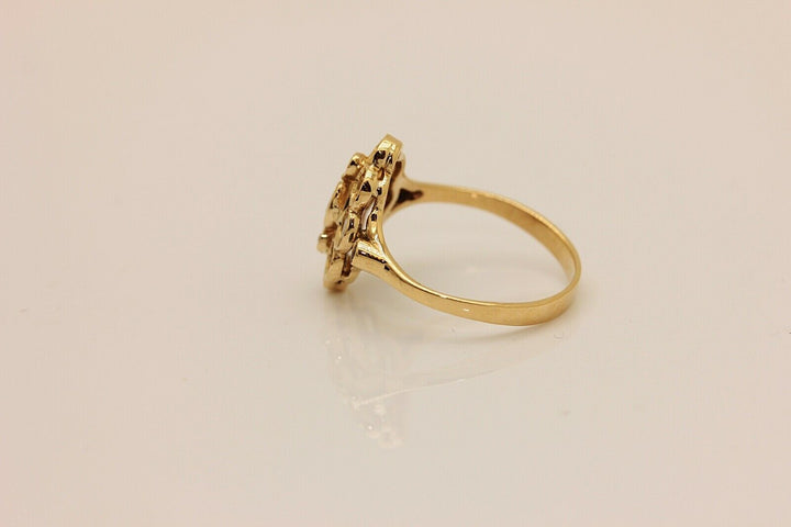 アンティーク ヴィクトリアン 18K ローズカットダイヤモンドとサファイアのナヴェットリング