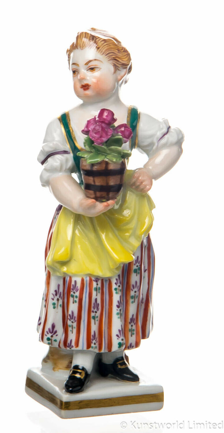 マイセン人形　植木鉢を持つ庭師の子供　ヴィクトル・アシエ作 　一級品
