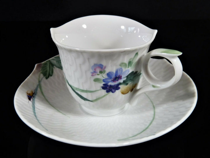 Meissen 3 tlg. Wellenspiel Relief Waldflora mit Insekten Mokkagedeck 1. Wahl