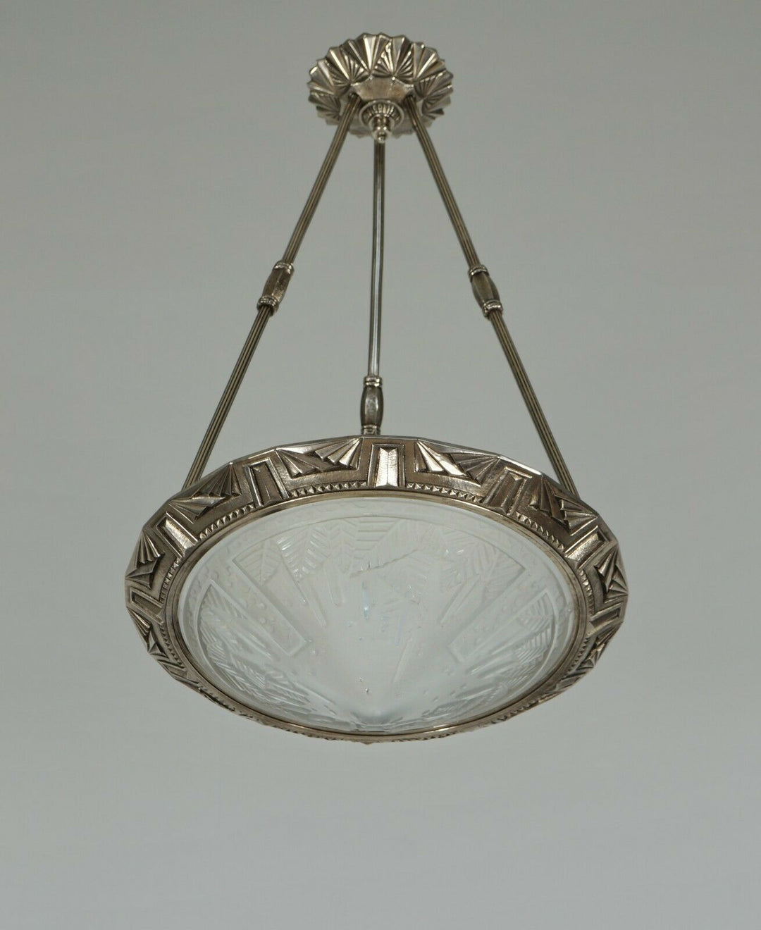 MAYNADIER & MULLER : FRENCH 1930 ART DECO CHANDELIER lamp pendant degué era