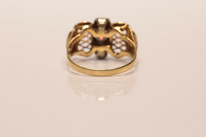 アンティーク 18K ナチュラルオールドカットダイヤモンドのヴィクトリアンリング