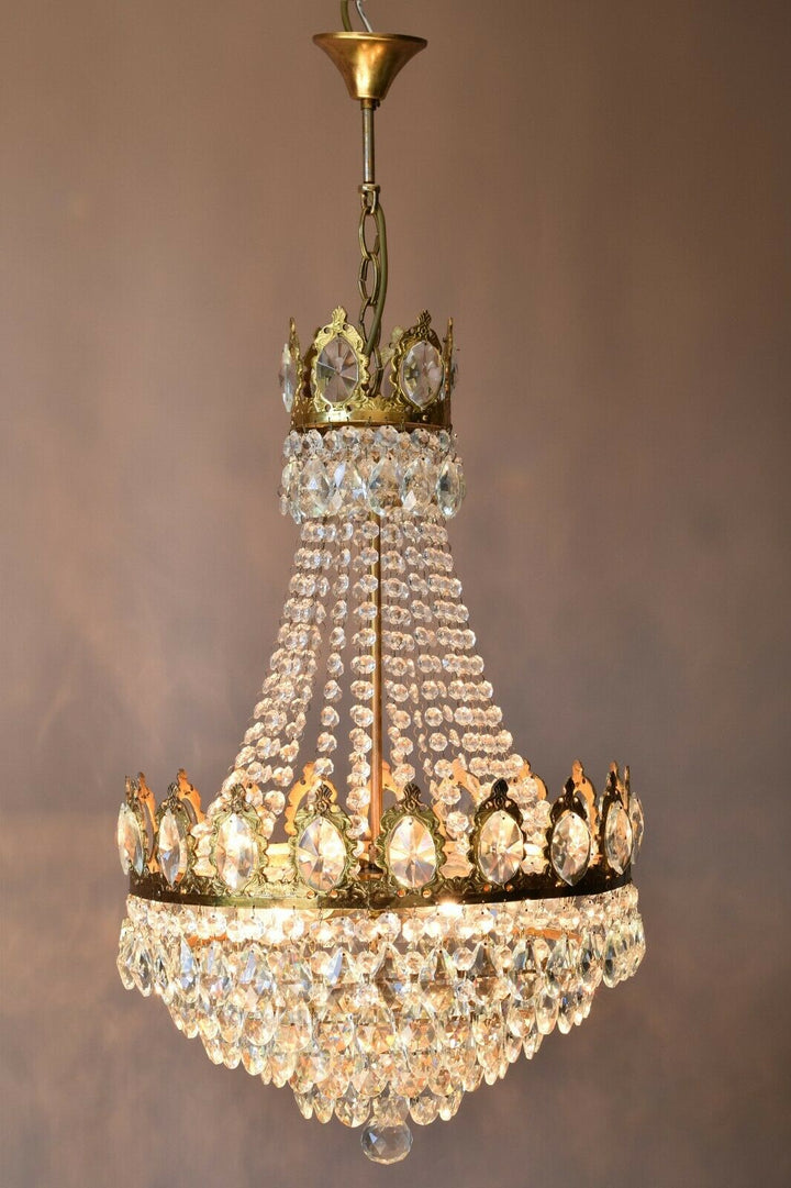 French Empire Chandelier, Antique Style Vintage Lighting, Light Lamp Pendant