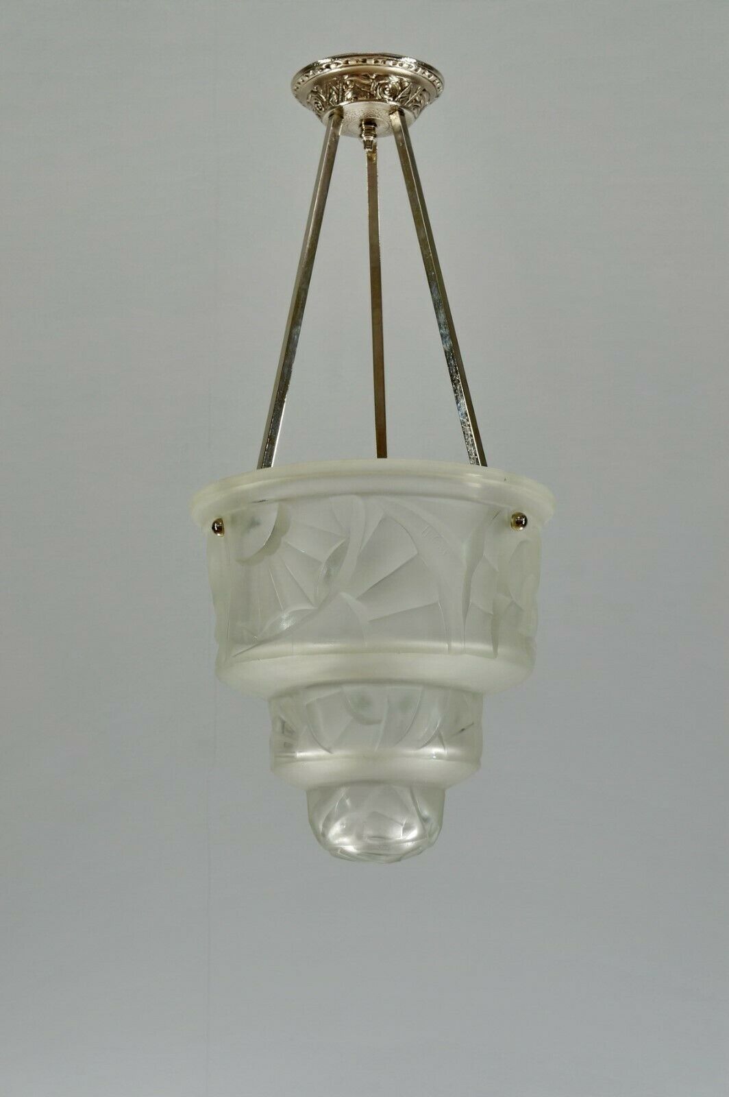 HUBENS & DEGUE : FRENCH ART DECO PENDANT CHANDELIER ....... 1930 lamp muller era