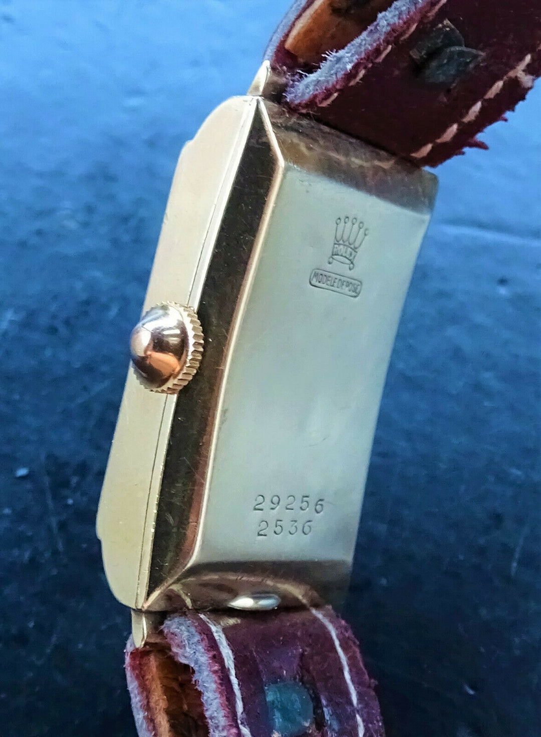 Rolex ♛ 2536 Art Deco Yellow Gold 9C 375 Antique Luxury Men's Watch 1930 Service