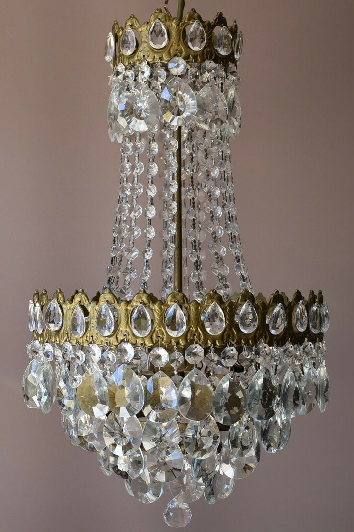 Empire Antique Style Vintage Crystal Chandelier, Indoor Lighting, Lamp, Pendant