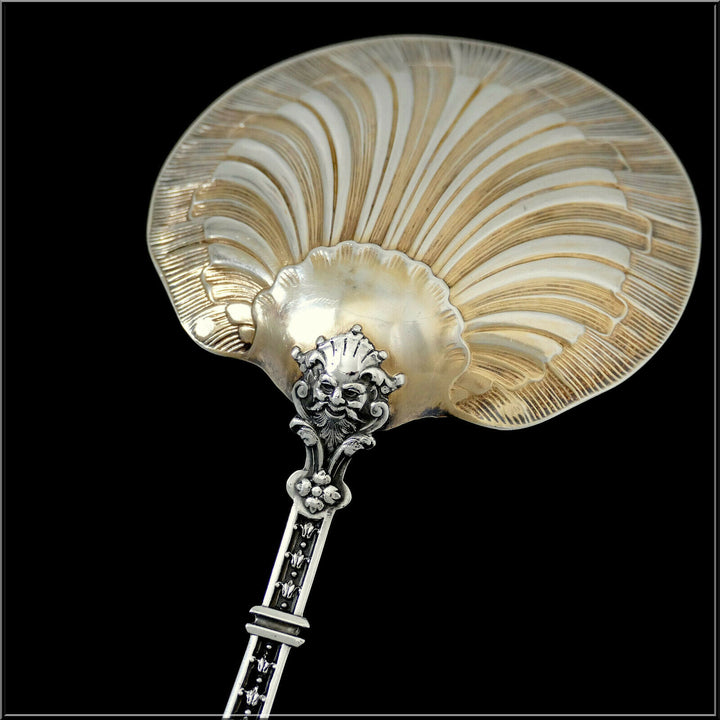 Puiforcat Masterpiece French Sterling Silver Strawberry Spoon Mascaron