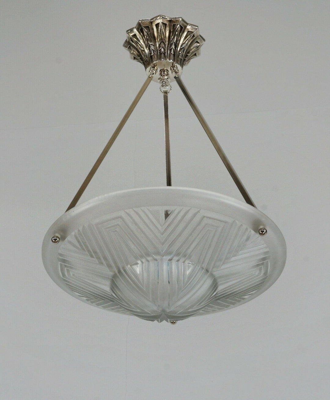 MAYNADIER : FRENCH 1930 ART DECO CHANDELIER ... lamp pendant muller era France