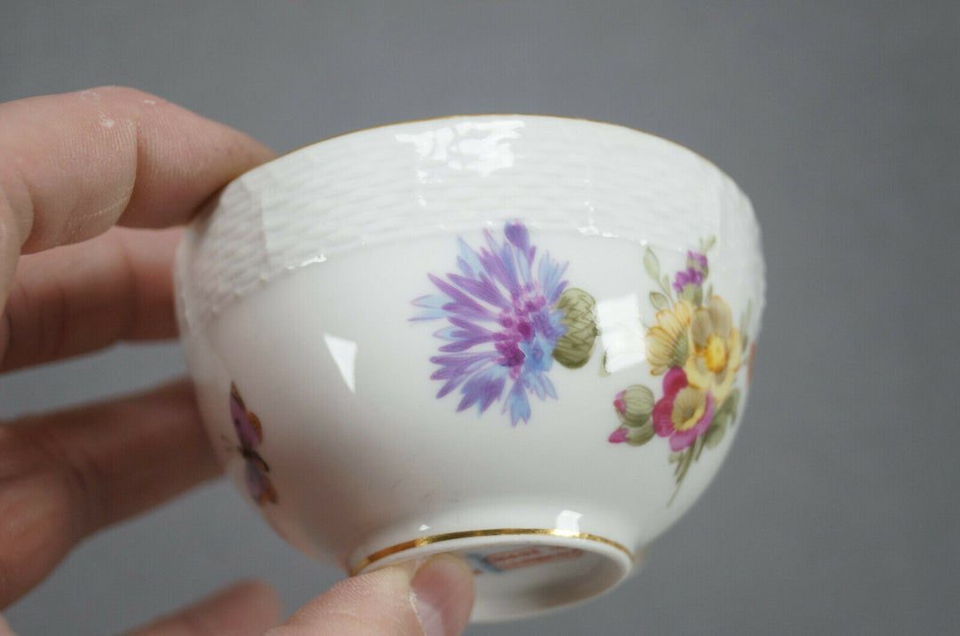 KPM Berlin Hand Painted Dresden Floral Butterfly & Gold Tea Cup & Saucer D