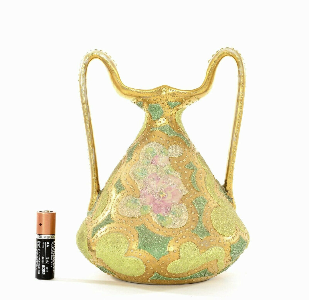 オールドノリタケ　コラレン　フラワーモチーフの花瓶