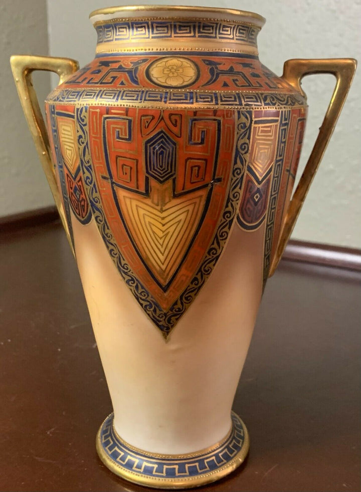 Antique Nippon Egypt Middle East Design Cleopatra Vase Urn Morimura Green Mark