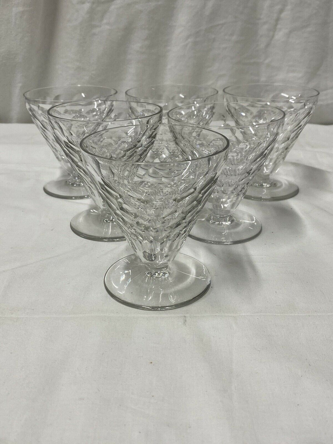 BACCARAT 6 VERRES À EAU CRISTAL DÉCOR ÉCAILLE MODÈLE CHAUNY ART DÉCO