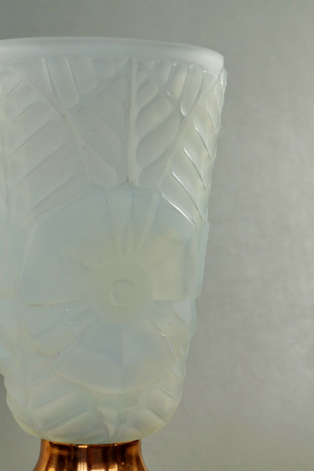 シャルル・ラン　乳白色のガラスのアールデコランプ　1930年　フランス製