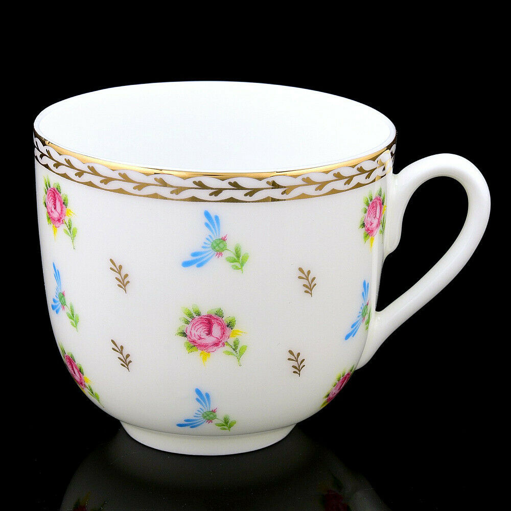 Imperial Porcelain Teacup & Saucer, Flower Waltz Pattern, LOMONOSOV, LFZ, IFZ