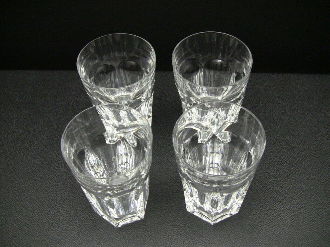 Baccarat Crystal HARCOURT 12 oz Tumblers Glasses 5 1/4" Thick Base / Set of 4