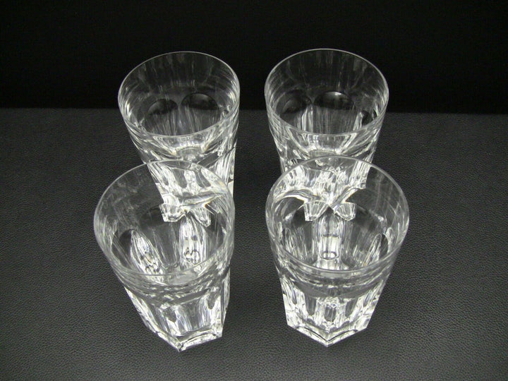 Baccarat Crystal HARCOURT 12 oz Tumblers Glasses 5 1/4" Thick Base / Set of 4
