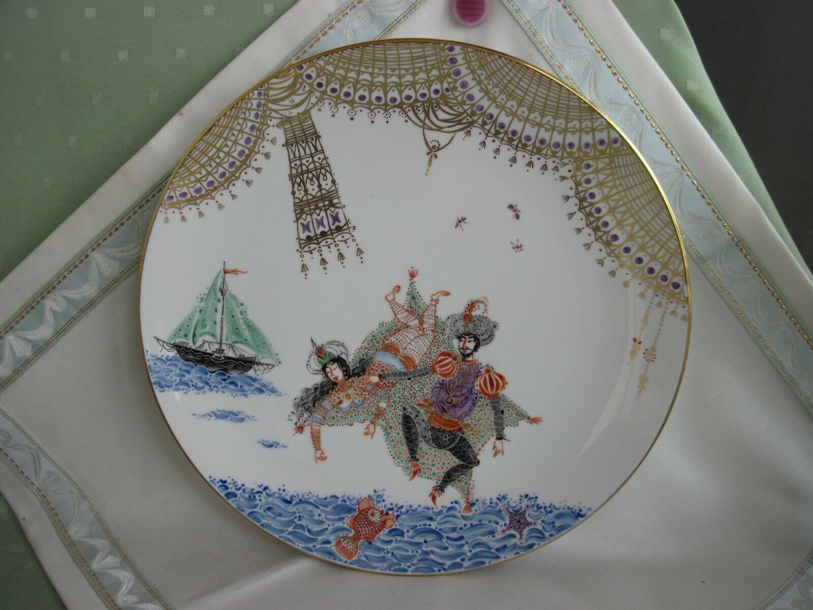 マイセン(Meissen)、飾り皿、アラビアンナイト／千夜一夜物語、4級品
