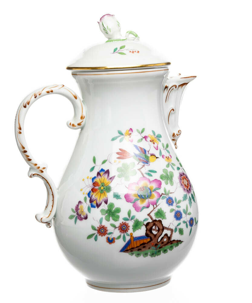 Kaffeekanne Kakiemon Vogel Baum Meissen Neuer Ausschnitt1. Wahl 1945-47 19 cm