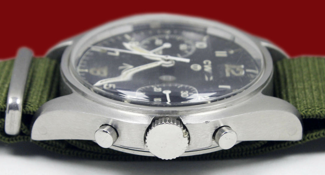 CWC Military Chronograph British Army RAF Royal Navy Vintage D Shape Wrist Watch