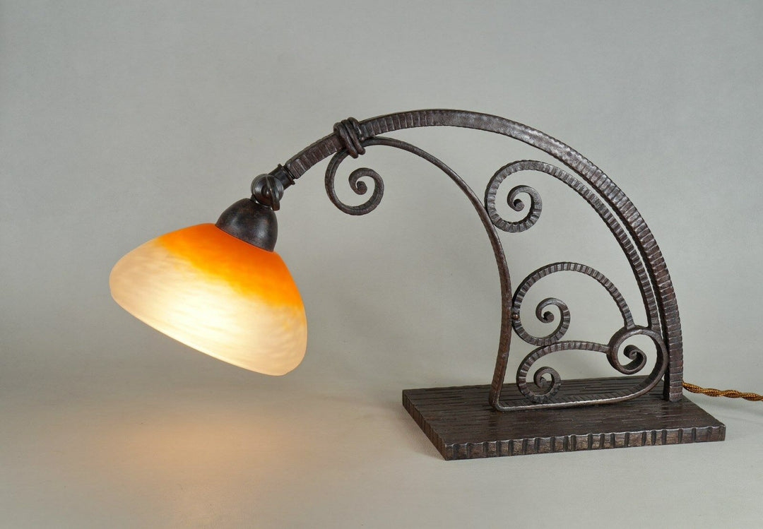 CARION & SCHNEIDER : FRENCH 1925 ART DECO LAMP .. Belgium 1930 muller era lampe