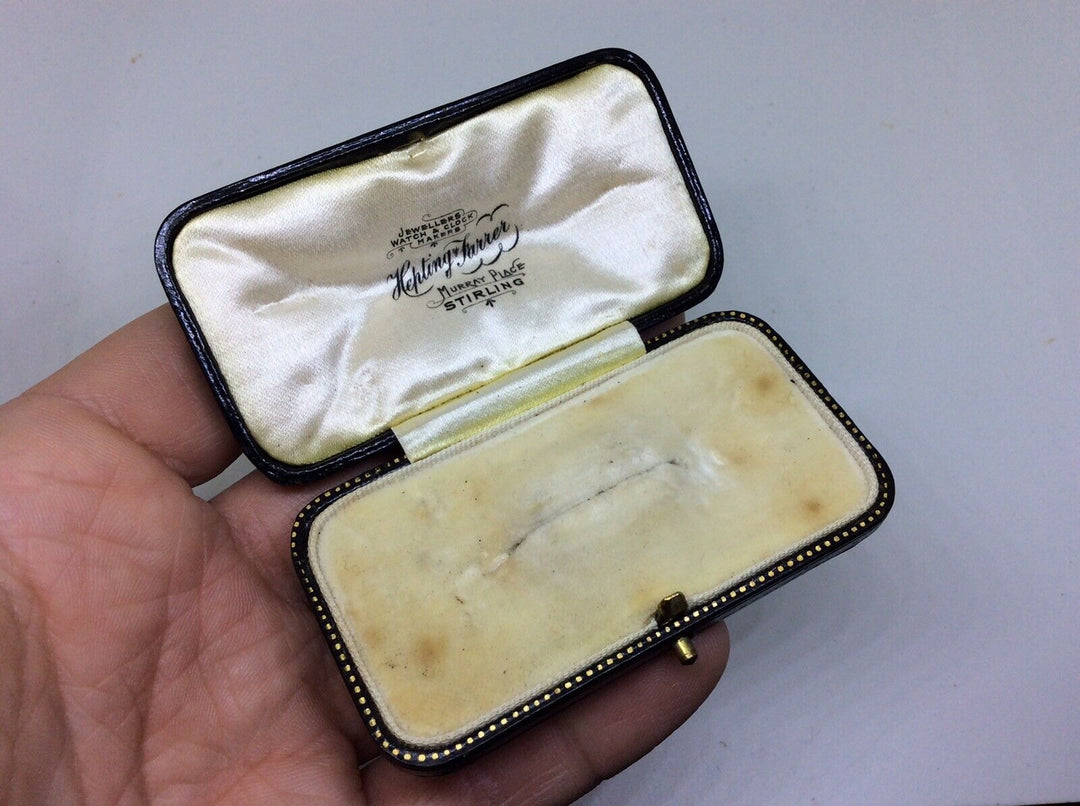 Superb Antique Victorian Leather Tooled Jewellery Display Box Case