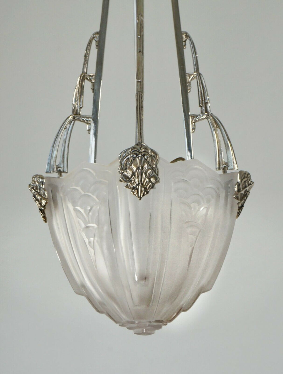 MAYNADIER & SCHNEIDER : FRENCH 1930 ART DECO CHANDELIER lamp pendant muller era