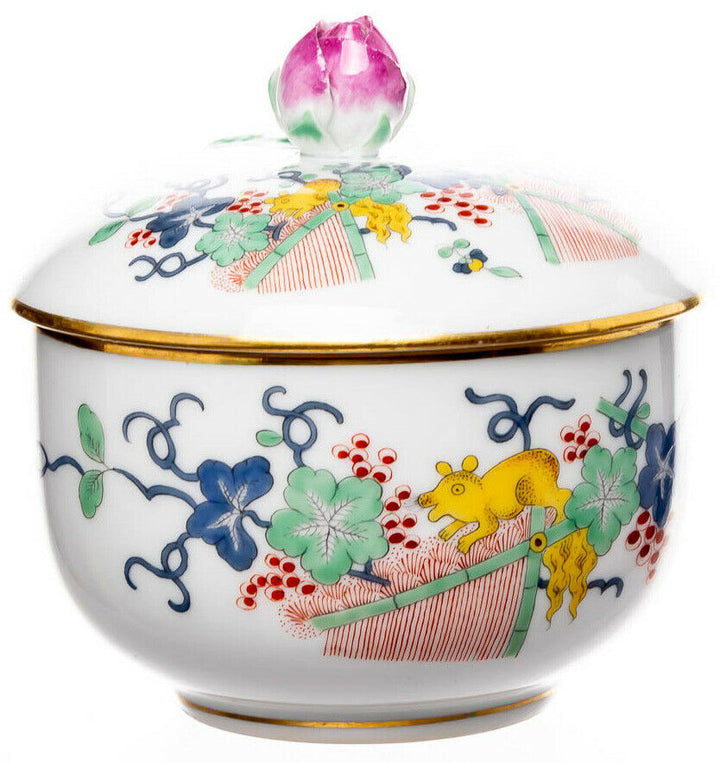 Zuckerdose fliegender Fuchs und Eichhörnchen Meissen Neuer Ausschnitt 1. Wahl