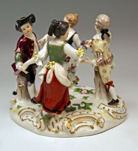邁森 MEISSEN マイセン FIGUR GRUPPE GÄRTNER KINDER DER REIGEN KÄNDLER MNR: 2728 UM 1870