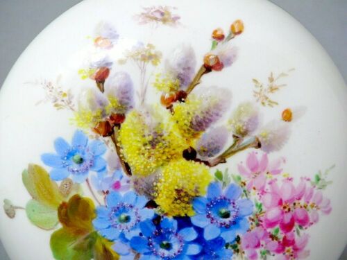 Meissen Art Deco große Deckeldose mit Braunsdorf Malerei Insekten & Goldrand マイセ