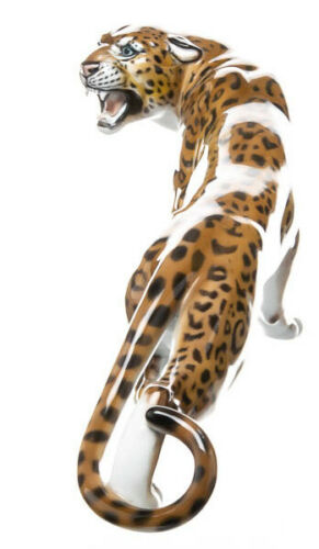 Figur Leopard Rosenthal von Hugo Meisel Tierfiguren 1. Wahl 1973 1953-56 40cm
