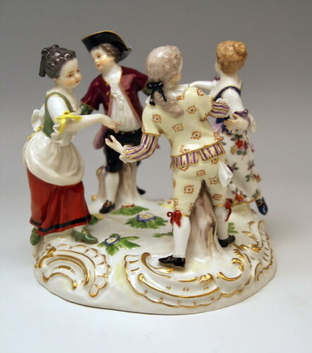 邁森 MEISSEN マイセン FIGUR GRUPPE GÄRTNER KINDER DER REIGEN KÄNDLER MNR: 2728 UM 1870