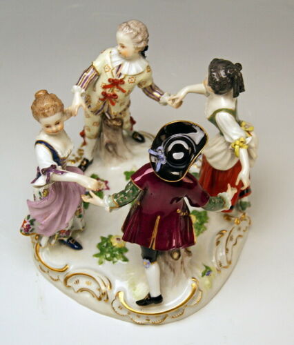 邁森 MEISSEN マイセン FIGUR GRUPPE GÄRTNER KINDER DER REIGEN KÄNDLER MNR: 2728 UM 1870
