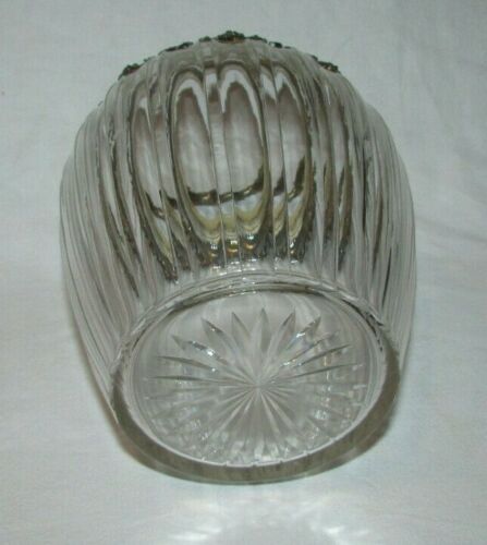 RARE SEAU POT A BISCUITS CRISTAL ARGENT MASSIF VERMEIL PUIFORCAT