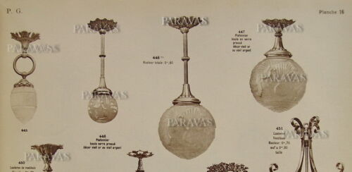 GILLES & MULLER FRERES : FRENCH ART DECO PENDANT flush mount 1930 chandelier