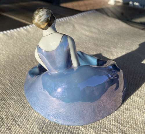 Scarce Vintage Noritake Japan Hand Painted Figural Flapper Girl Ashtray