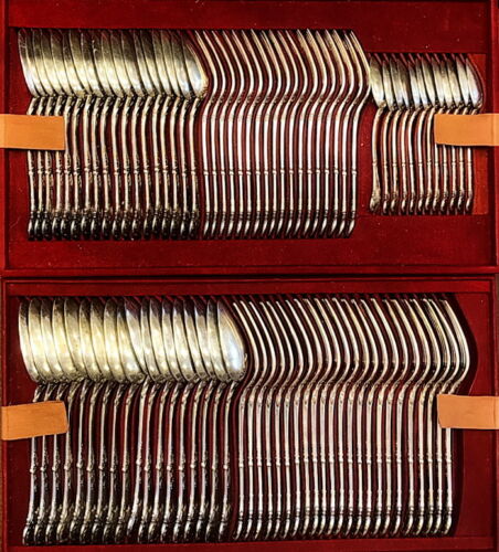 Cardeilhac Antique French Paris 950 Silver Louis XV Pattern Flatware Set Service