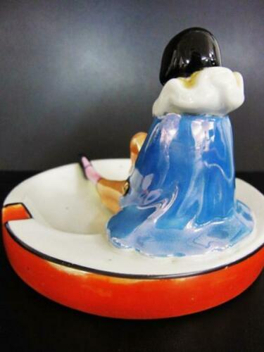 Noritake pottery Clown Deco ashtray collection antique 10.5cm 1920s Red