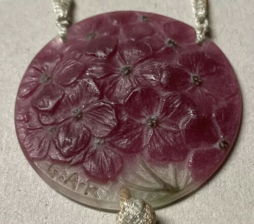 GABRIEL ARGY ROUSSEAU PATE DE VERRE GLASS PENDANT "HYDRANGEAS" ART DECO NOUVEAU