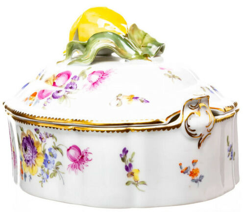 Deckelterrine mit Zitronenknauf Nymphenburg Modell 743 1. Wahl 1940-1960 23,5cm