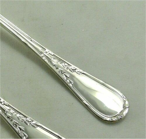 Puiforcat Model IN Laurel 6 Cutlery for Dessert/Dessert Solid Silver Minerve