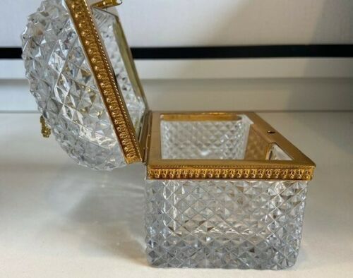 Baccarat clear crystal glass trinket or jewelry Casket box