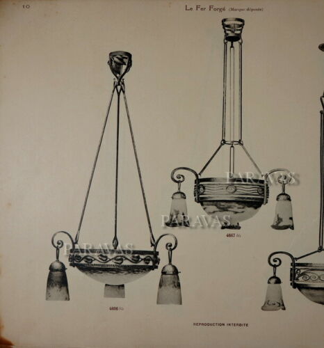 FOURNET & SCHNEIDER : signed FRENCH 1930 ART DECO CHANDELIER .... lamp daum era