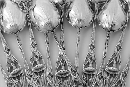 Canaux Masterpiece French Sterling Silver Tea Coffee Spoons Set 12 pc