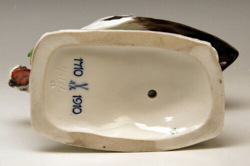 MEISSEN マイセン FIGUR STORCH FROSCH AMORETTE M. WIEGAND STORK FROG CUPID MNR:Y171
