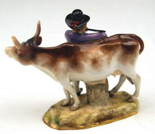 MEISSEN FIGUR BAUER MIT KUH PEASANT FARMER WITH COW MNR: 2628 UM 1850 1 WAHL