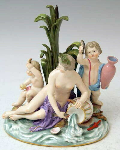 MEISSEN FIGUR GRUPPE ALLEGORIE DES WASSERS ALLEGORY OF WATER J.J. KAENDLER 1880