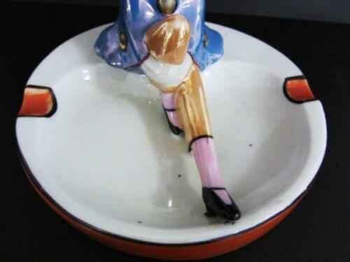 Noritake pottery Clown Deco ashtray collection antique 10.5cm 1920s Red
